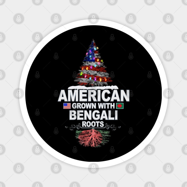 Christmas Tree  American Grown With Bengali Roots - Gift for Bengali From Bangladesh Magnet by Country Flags